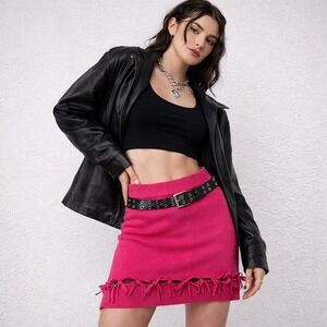 House of Sunny Pink Knit Mini Skirt Womens Size S NWT Y2K Indie Soft Goth